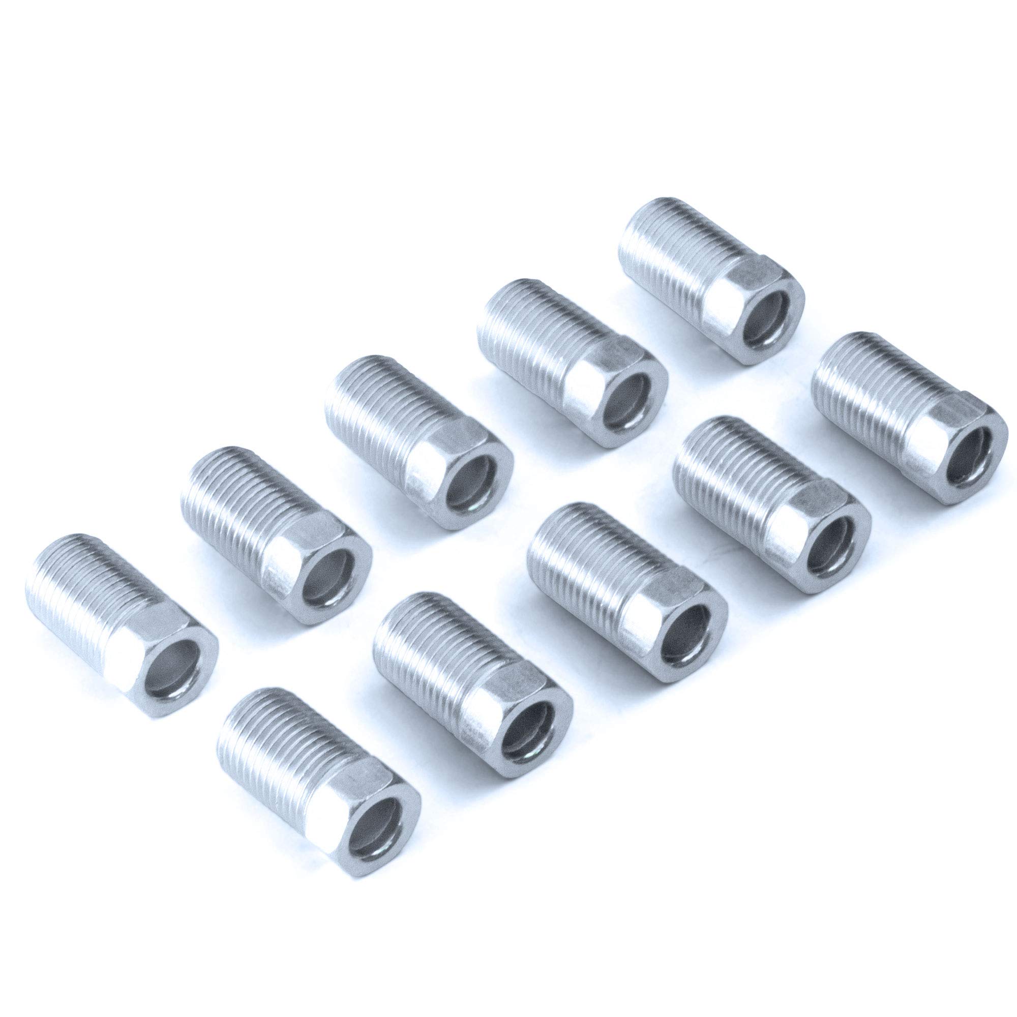 L’ours Steel Tube Nut, Long, 1/4 (7/16-24 Inverted), 10/bag